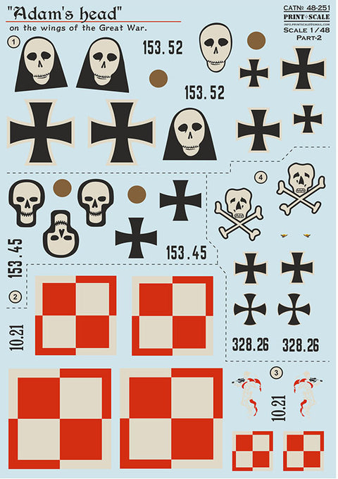 Print Scale 48-251 1/48 "Adam's head" on the wings of the Great War  Part 2 The complete set 1,5 leaf