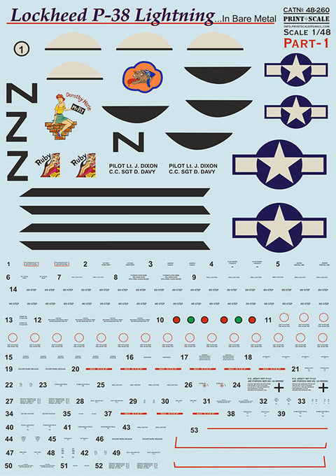 Print Scale 48-260 1/48 P-38 Lightning in Bare Metal  Part 1