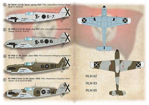 Print Scale 48-267 1/48 Messerschmitt Bf-109 B/D Spanish War Part 2