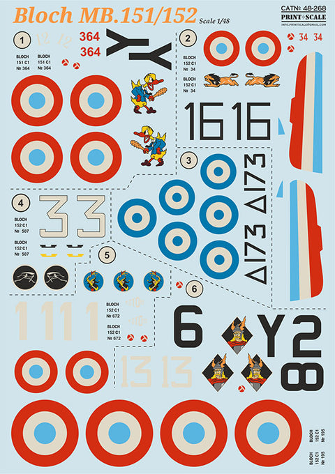 Print Scale 48-268 1/48 Bloch MB.151/152 - e89036fe-26d2-4bc0-8155-9d1a509bcb5a