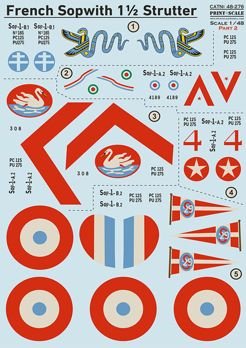 Print Scale 48-276 1/48 Sopwith 1½ Strutter decals Part 2