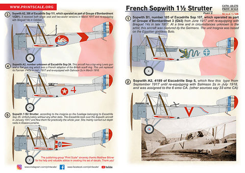 Print Scale 48-276 1/48 Sopwith 1½ Strutter decals Part 2