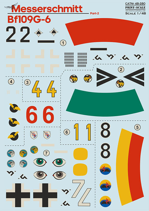 Print Scale 48-280 1/48 Me-109 G-6  Part 2 The complete set 2 leaf - f60cf137-1e3b-40b7-a8e6-4eaa78a2dfee