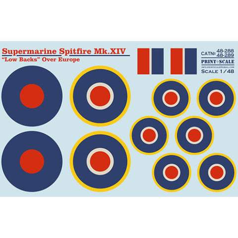 Print Scale 48-289 1/48 Supermarine Spitfire Mk.V (Low Backs) Part 2 4 Scale 1/48 The complete set 1,5 leaf