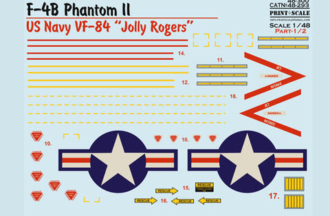 Print Scale 48-293 1/48 F-4B Phantom II. US NAVY VF-84 "Jolly Rogers". Part 2
