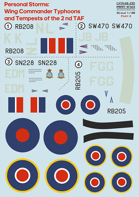 Print Scale 48-295 1/48 Personal Storm:  Wings Commander Typhoon and Tempests of the 2nd TAF. Part 2.
