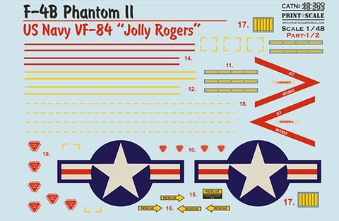 Print Scale 48-300 1/48 F-4B Phantom II US NAVY VF-84 "Jolly Rogers"
