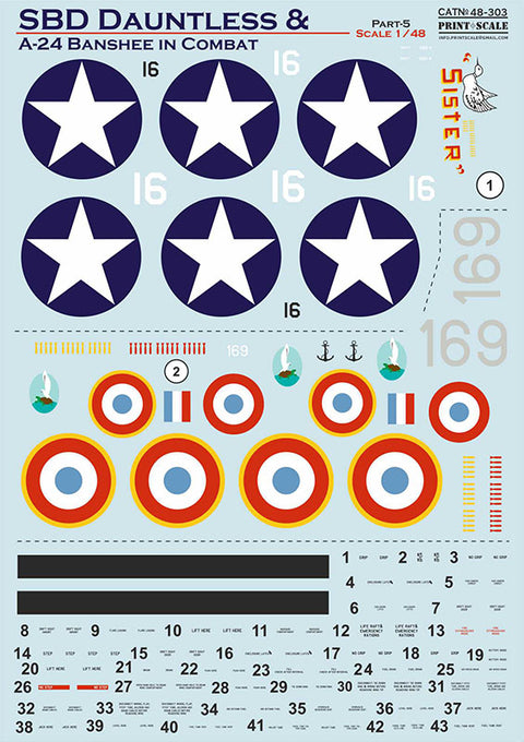 Print Scale 48-303 1/48 SBD Dauntless & A-24 Banshee in Combat Part 5 48-303 Scale 1/48 - 9b6a24f4-8012-4228-963e-7bf826d6872c