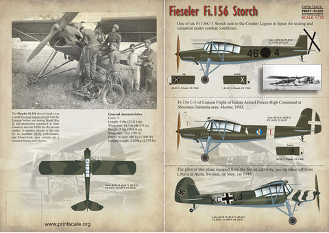 Print Scale 72-010 1/72 Fieseler FI.156 Storch