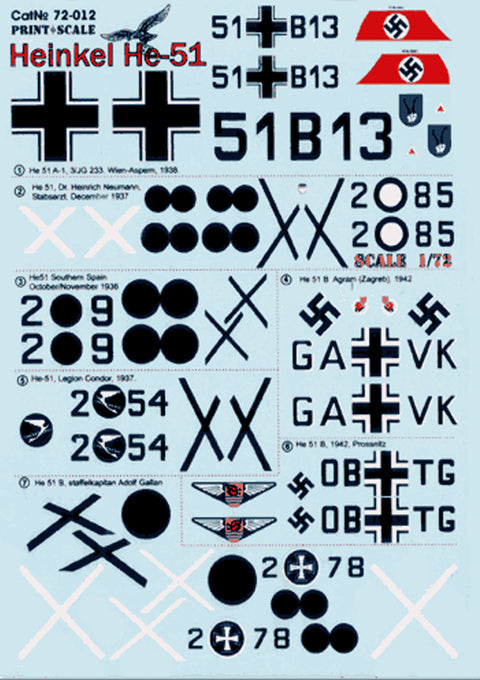 Print Scale 72-012 1/72 Heinkel He-51