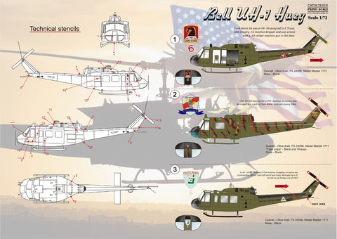 Print Scale 72-019 1/72 Bell UH-1 Huey 72-019 Scale 1/72