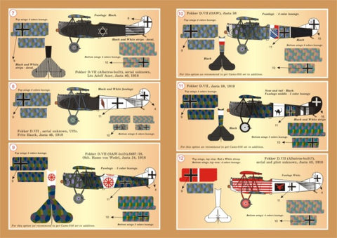 Print Scale 72-024 1/72 Fokker D VII Part 1 The complete set 4 leaf