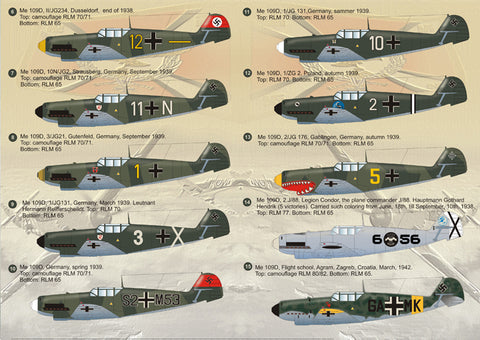 Print Scale 72-032 1/72 Messershmit 109 D