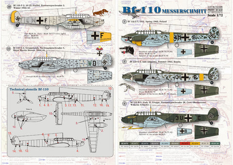 Print Scale 72-035 1/72 Messershmit Me 110
