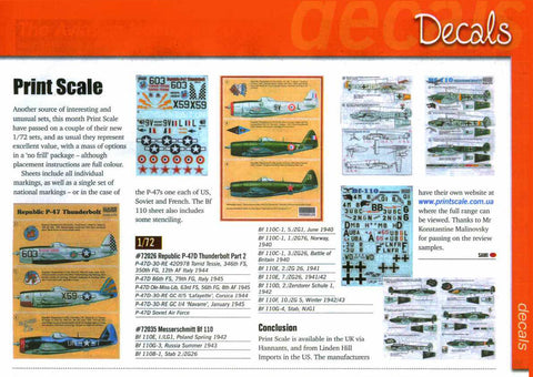 Print Scale 72-035 1/72 Messershmit Me 110