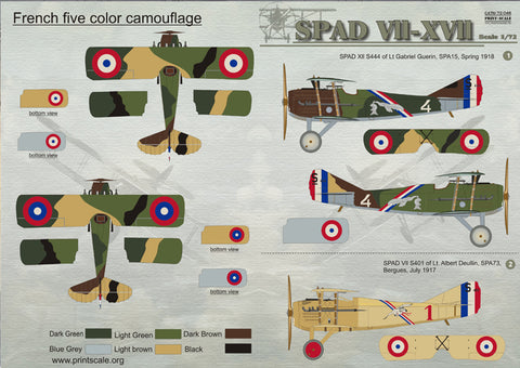 Print Scale 72-046 1/72 Spad VII-XVII