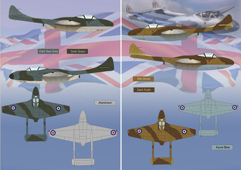 Print Scale 72-047 1/72 DE Havilland Vampire. Two seaters