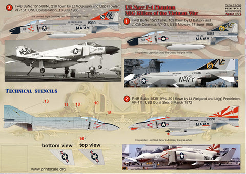 Print Scale 72-058 1/72 US NAVY F-4 Phantom Mig Killers Part 1