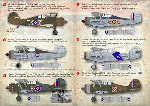 Print Scale 72-062 1/72 Gloster Gladiator Mk.I / Mk.II RAF & FAA Part 1 72-062 1/72