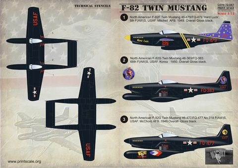 Print Scale 72-067 1/72 F-82 Twin Mustang