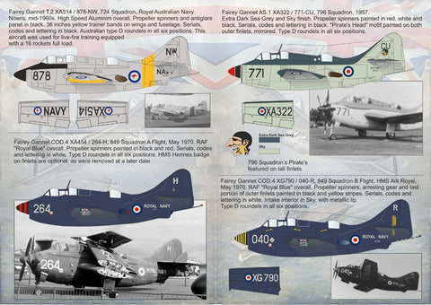 Print Scale 72-069 1/72 Fairey Gannet  The complete set 1,5 leaf