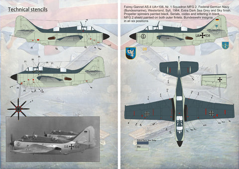 Print Scale 72-069 1/72 Fairey Gannet  The complete set 1,5 leaf