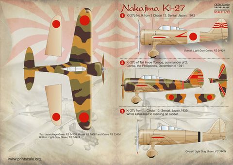 Print Scale 72-080 1/72 Nakajima Ki-27 Nate