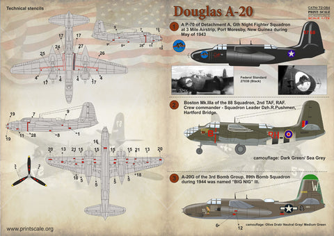 Print Scale 72-084 1/72 Douglas A-20 Havok