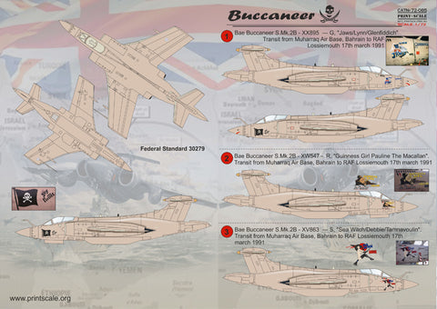 Print Scale 72-085 1/72 Blackburn Buccaneer  The complete set 1,5 leaf