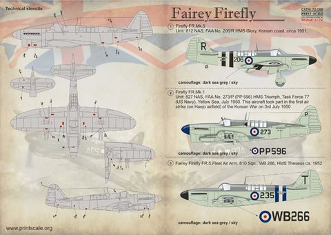 Print Scale 72-086 1/72 Fairey Firefly 72-086 Scale 1/72