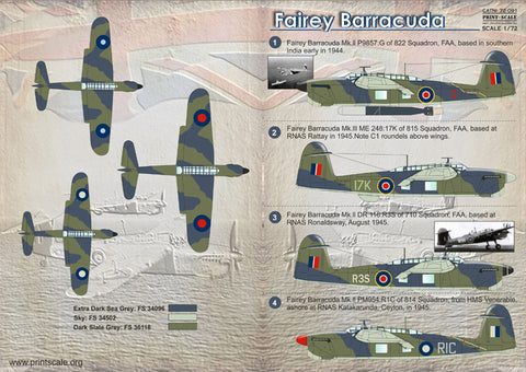 Print Scale 72-091 1/72 Fairey Barracuda