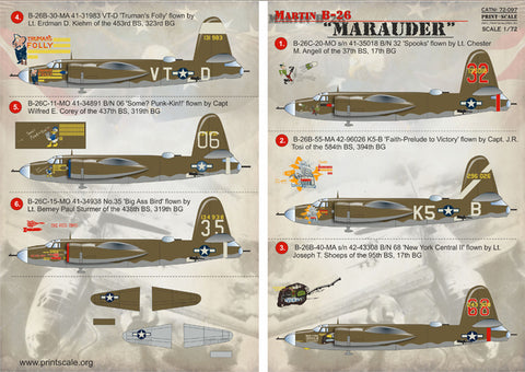 Print Scale 72-097 1/72 B-26 Marauder