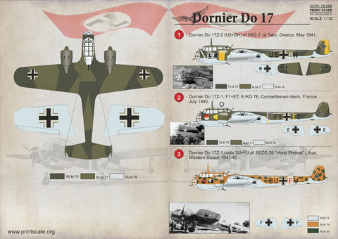 Print Scale 72-098 1/72 Dornier Do 17