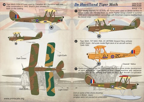 Print Scale 72-103 1/72 DH.82 Tiger Moth