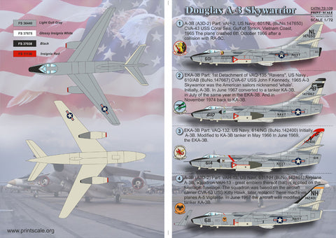 Print Scale 72-109 1/72 Douglas A-3 Skywarrior