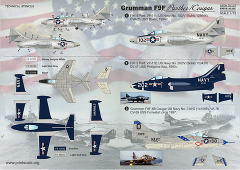 Print Scale 72-113 1/72 Grumman F9F Panther