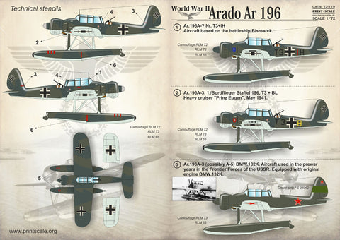 Print Scale 72-119 1/72 Arado Ar 196