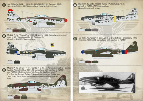 Print Scale 72-125 1/72 Messerschmitt Me 262 Schwalbe