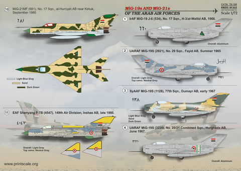 Print Scale 72-126 1/72 MiG-19s and MiG-21s of the Arab Air Force