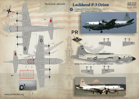 Print Scale 72-132 1/72 Lockheed P-3 Orion The complete set 2 leaf