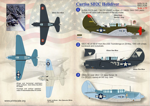 Print Scale 72-139 1/72 Curtiss SB2C Helldiver