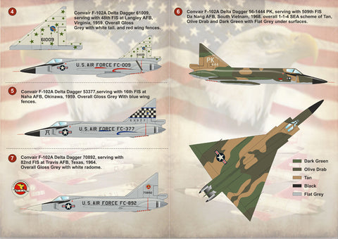 Print Scale 72-150 1/72 F-102 Delta Dagger Part 2 The complete set 1,5 leaf