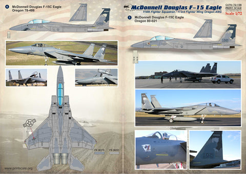 Print Scale 72-158 1/72 McDonnell Douglas F-15 Eagle 72-158 Scale 1/72