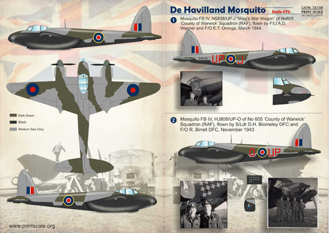Print Scale 72-159 1/72 De Havilland Mosquito