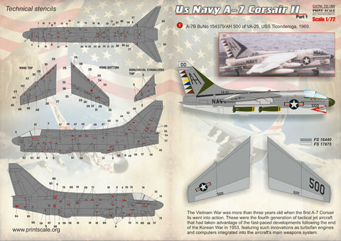 Print Scale 72-160 1/72 A-7 Corsair II Part-1+ A-7 Corsair II technical stencils