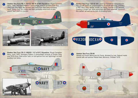 Print Scale 72-165 1/72 Hawker Sea Fury  Part 1. The complete set 1,5 leaf