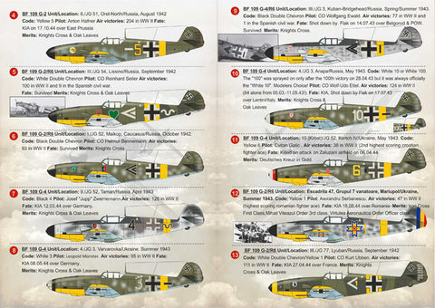 Print Scale 72-166 1/72 Messerschmitt Bf 109 G Early Aces 72-166 Scale 1/72