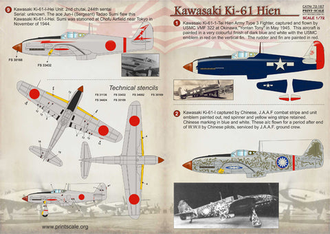 Print Scale 72-167 1/72 Kawasaki Ki-61 Hien
