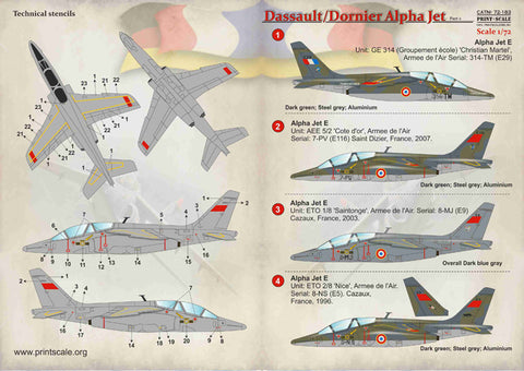 Print Scale 72-183 1/72 Dassault/Dornier Alpha Jet Part 2