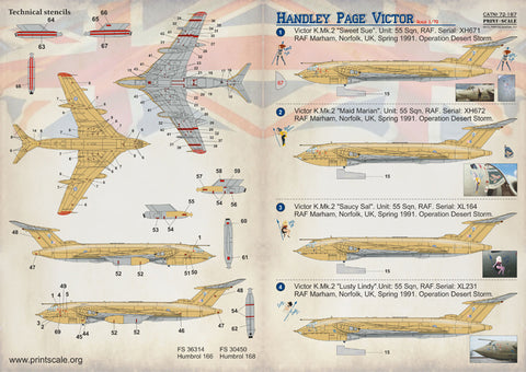 Print Scale 72-187 1/72 Handley Page HP.80 Victor In the complete set 2 sheets